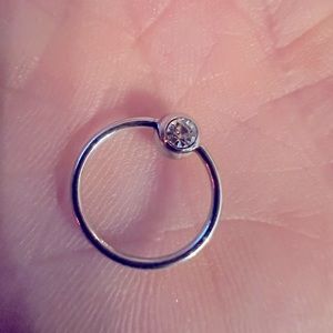 18 Gauge Cartlige Hoop Ring/Solid Medical Grade Steel with CZ